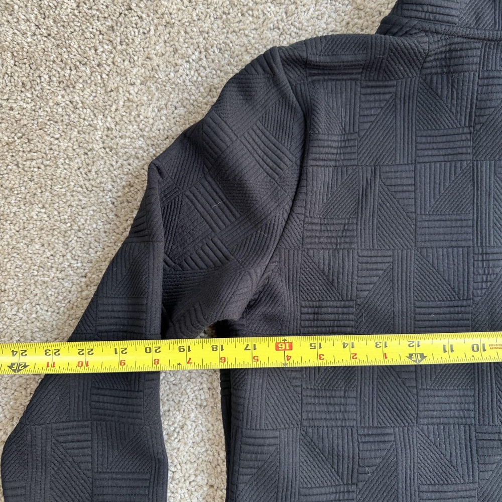 Skechers Jacket Womens Medium Black Full Zip Knit Geometric Stretch Activewear - Picture 8 of 11